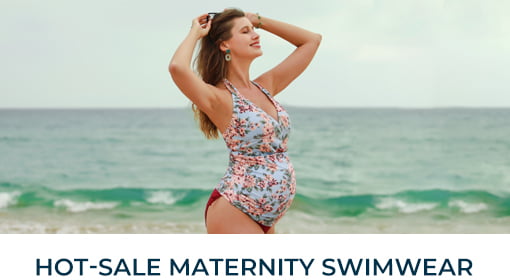NWOT Motherhood Maternity Coral Floral Printed Tankini Swimsuit Top Small  tmr17