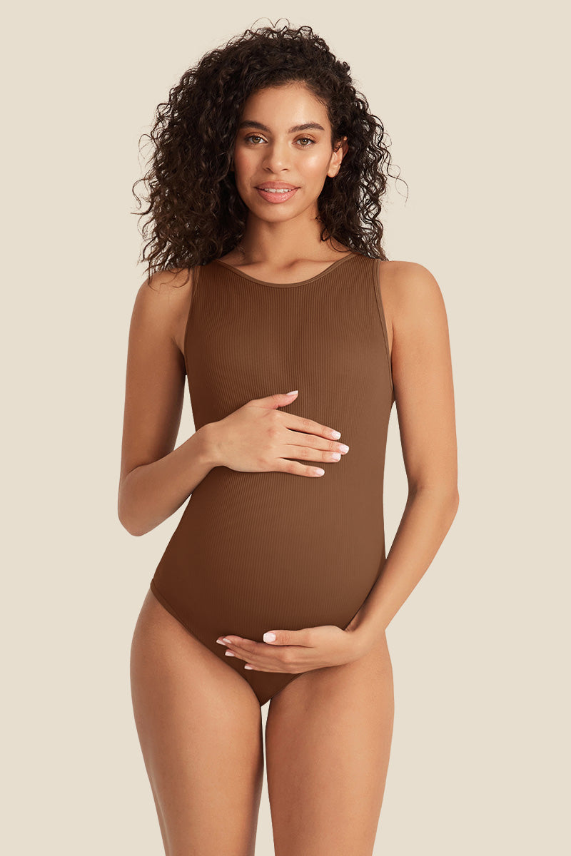 maternity-ribbed-sleeveless-brief-bodysuit#color_brown