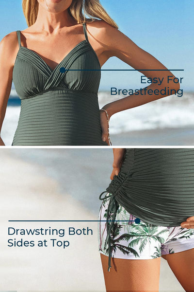  twist-front-ribbed-maternity-tankini-swimsuit#color_balsam-green-summer-coconut-grove