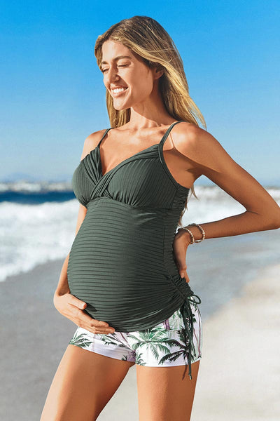  twist-front-ribbed-maternity-tankini-swimsuit#color_balsam-green-summer-coconut-grove